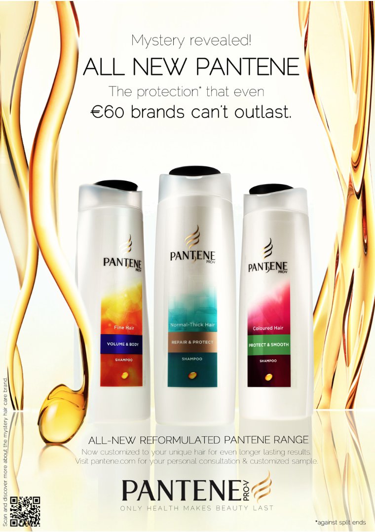 Pantene restage "Unveiling" print ad with QR